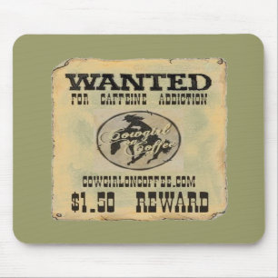 Mausunterlage "Cowgirl auf Kaffee" WOLLTE PLAKAT Mousepad
