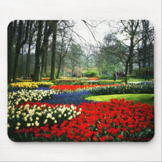 Mausunterlage mit Blumen-Garten in Holland Mousepad