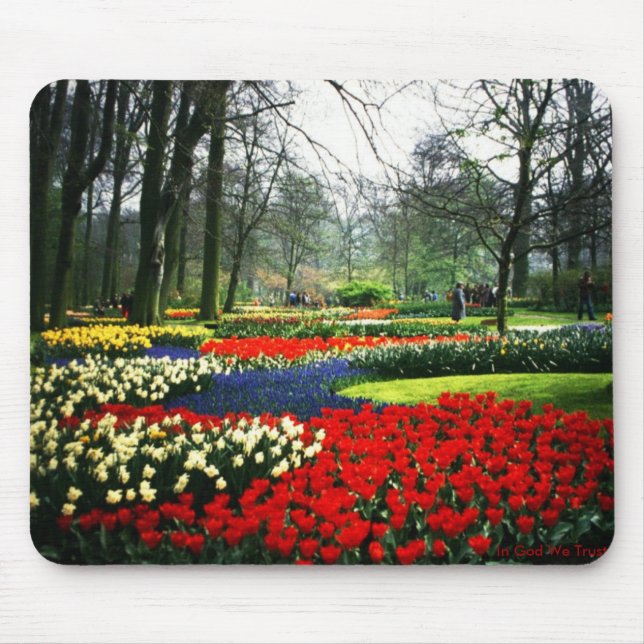 Mausunterlage mit Blumen-Garten in Holland Mousepad (Vorne)