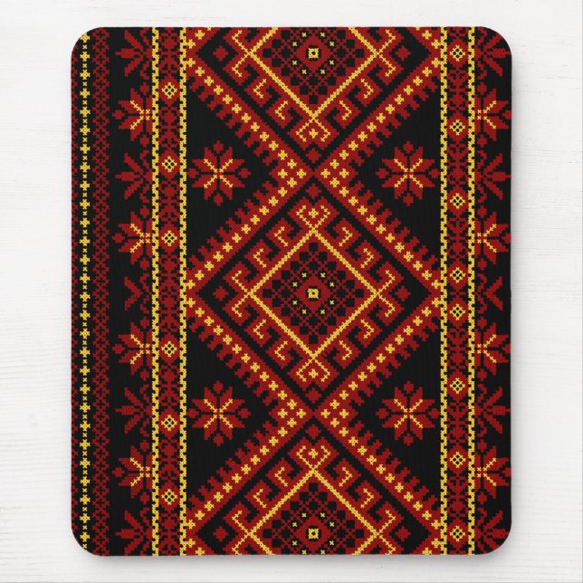 Mausunterlage-ukrainische Querstich-Stickerei Mousepad (Vorne)