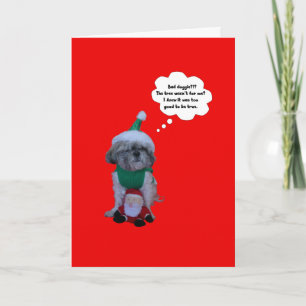 Mauvaise carte de Noël de chienchien de Shih Tzu