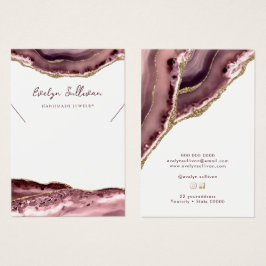 Mauve agate Halskette-Display-Karte