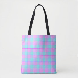 Mauve and Coastal Mist Plaid Tasche