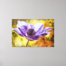 Mauve Anemone Blume Acrylmalerei Leinwanddruck