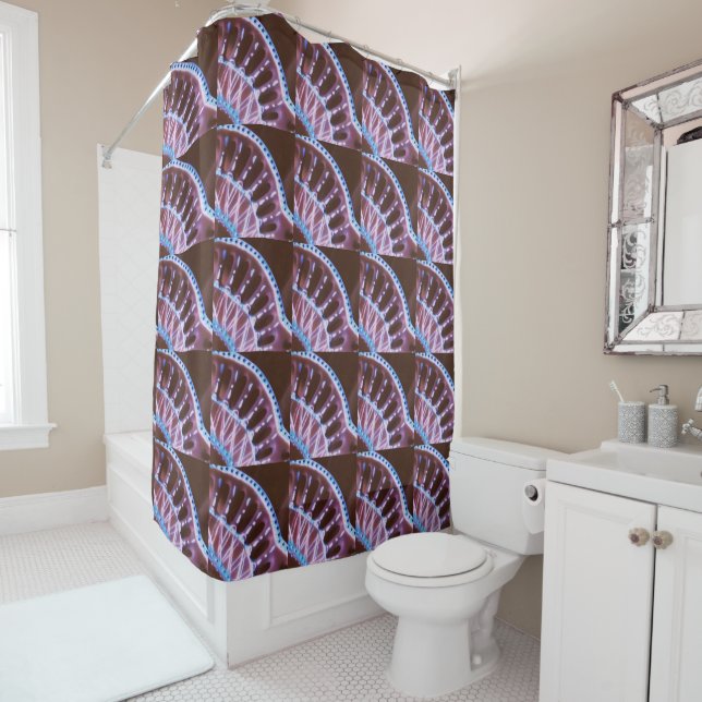 MAUVE ARCHITEKTURELLE FANS DUSCHVORHANG (Beispiel)