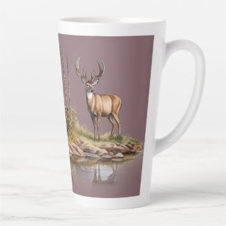 Mauve background Deer Scene (matches with journal) Milchtasse