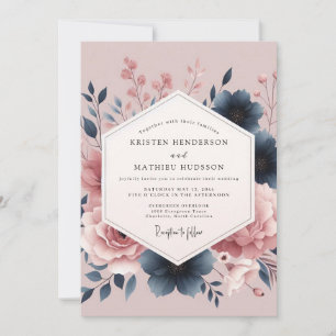 Mauve Bloom Botanische Romantische Hochzeit Einladung