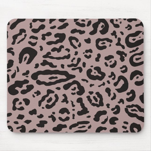 Mauve Blush Pink Cheetah Leopard Tierdruck Mousepad (Vorne)
