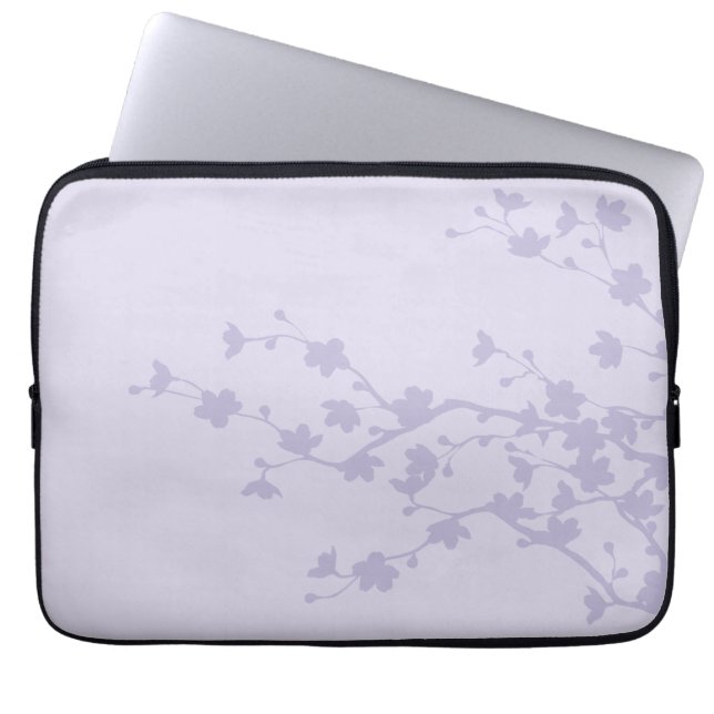 Mauve Blüten Laptopschutzhülle (Vorderseite)