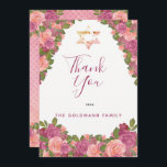 Mauve | Blütenrosa Aquarellfarben Bat Mitzvah Dankeskarte<br><div class="desc">Modernes Bat Mitzvah "Dankeschön" Design mit verschiedenen schattigen Blumen von rot bis violett Aquarellbotanicals auf weißem Hintergrund. Dieses Blumendesign von Holiday Hearts Designs (Rechte vorbehalten) ist für Sie bereit, mit Ihrem süßen Mädchen's Bat Mitzvah personalisieren Dankeschön Nachricht. Auf der Rückseite ist ein koordiniertes blütenrosa bis violett farbiges Polka Dot Wasserfarbmuster...</div>