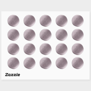 Mauve Calligraphie Monogramme Stickers de cire