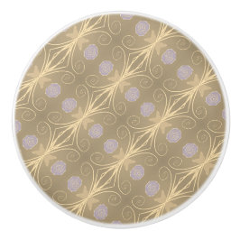 Mauve Cream und Beige Keramikknauf