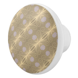 Mauve Cream und Beige Keramikknauf