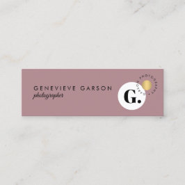 Mauve Creative Monogram Logo Mauve Social Media Mini Visitenkarte