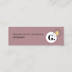 Mauve Creative Monogram Logo Mauve Social Media Mini Visitenkarte