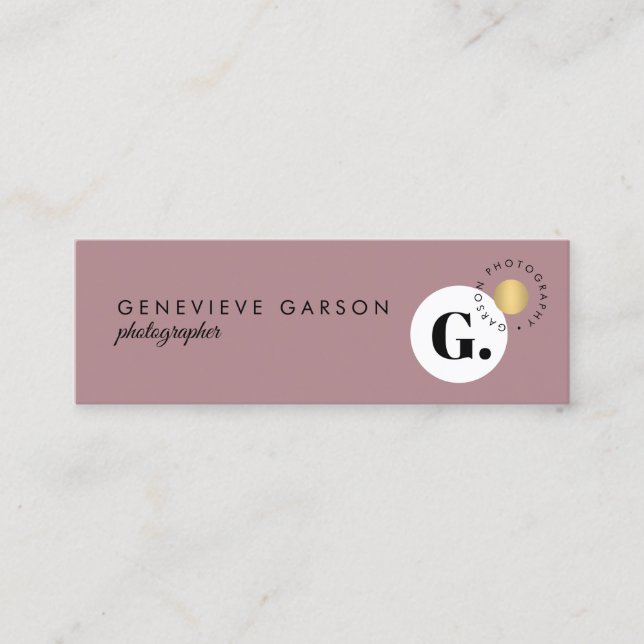 Mauve Creative Monogram Logo Mauve Social Media Mini Visitenkarte (Vorderseite)