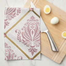 Mauve Damask, Rose für Vintagen Glamour auf weißem