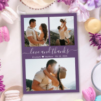 Mauve Danke 3 Foto Collage Wedding Vielen Dank