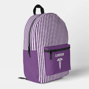 Mauve der Lila Streifen des personalisierten mediz Bedruckter Rucksack