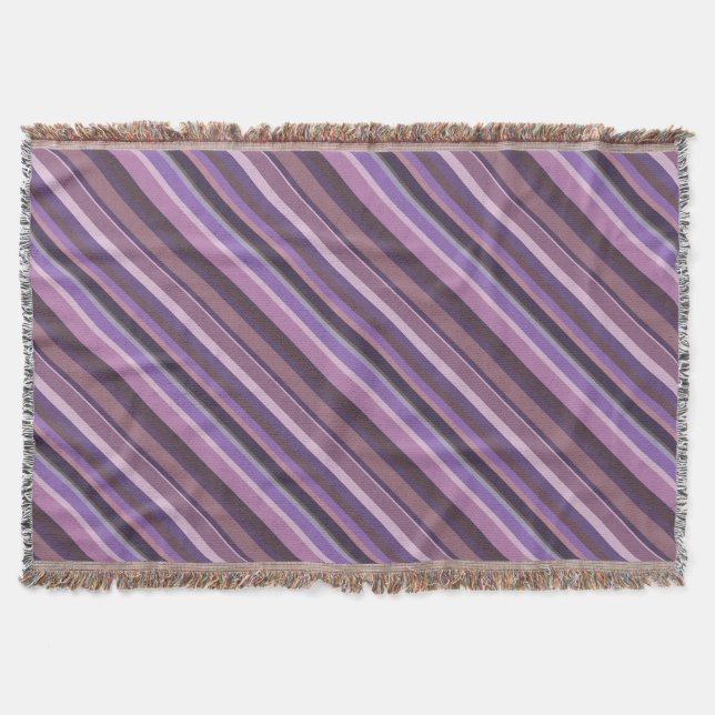 Mauve diagonale Streifen Decke (Vorderseite)