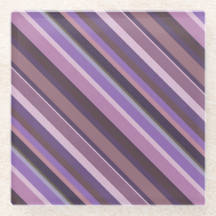 Mauve diagonale Streifen Glasuntersetzer