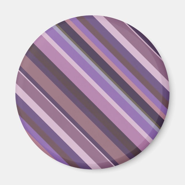 Mauve diagonale Streifen Magnet (Vorne)