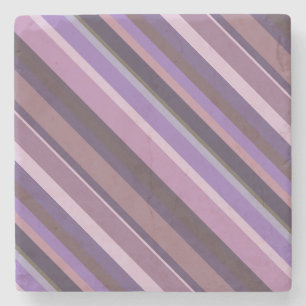 Mauve diagonale Streifen Steinuntersetzer