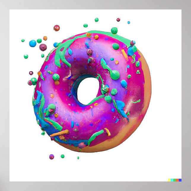 "Mauve Donut Delight" Poster (Vorne)