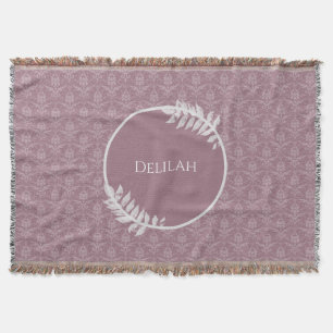 Mauve Elegant Damask Couverture Thème Personnalisé