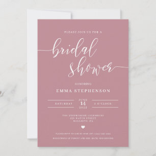 Mauve Élégante Invitation de douche nuptiale