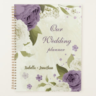 mauve fleurs blanches verdure mariage