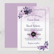 Mauve Flora Hochzeit Wasserfarben Elegante Frühjah