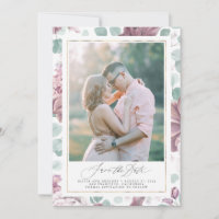 Mauve Floral Foto speichert die Datumskarten