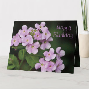 Mauve Floral Happy Birthday Karte