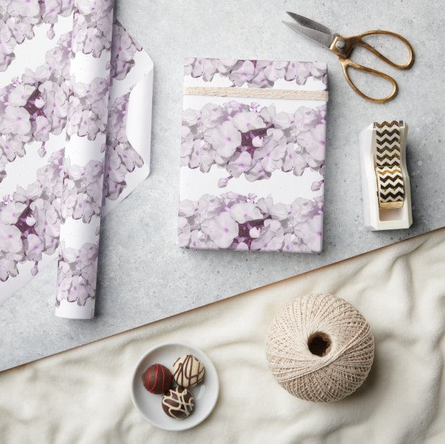 Mauve Floral Muster Wrapping Paper Geschenkpapier (Kunsthandwerk)