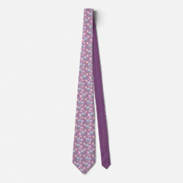 Mauve Floral Striped Elegantes Muster Trauzeuge Krawatte