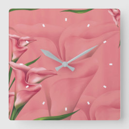 Mauve Flower Wall Clock by Julie Everhart Quadratische Wanduhr