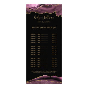 Mauve foncé et liste de prix de l'agate or