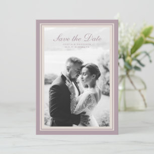 Mauve-Foto-Hochzeit-save-the-Date-Karte Einladung