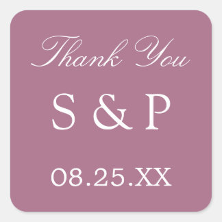 Mauve Gastgeschenk Hochzeit Danke, Sticker