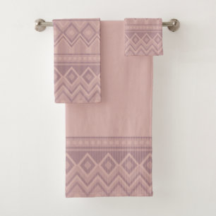 Mauve Geo Handtuch Badhandtuch Set