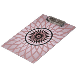 Mauve Geometric-Blume Klemmbrett
