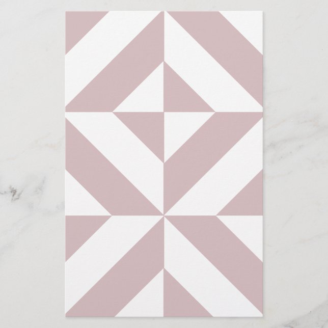 Mauve Geometric Deko Cube Pattern Briefpapier (Vorderseite)