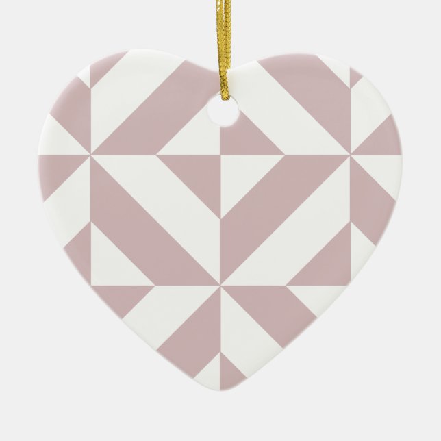 Mauve Geometric Deko Cube Pattern Keramik Ornament (Vorne)