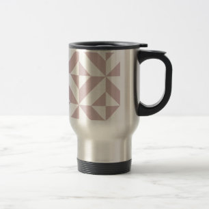 Mauve Geometric Deko Cube Pattern Reisebecher
