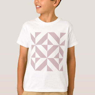 Mauve Geometric Deko Cube Pattern T-Shirt