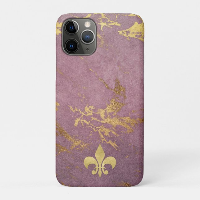 Mauve Gilded Marmor mit Lilie Case-Mate iPhone Hülle (Rückseite)