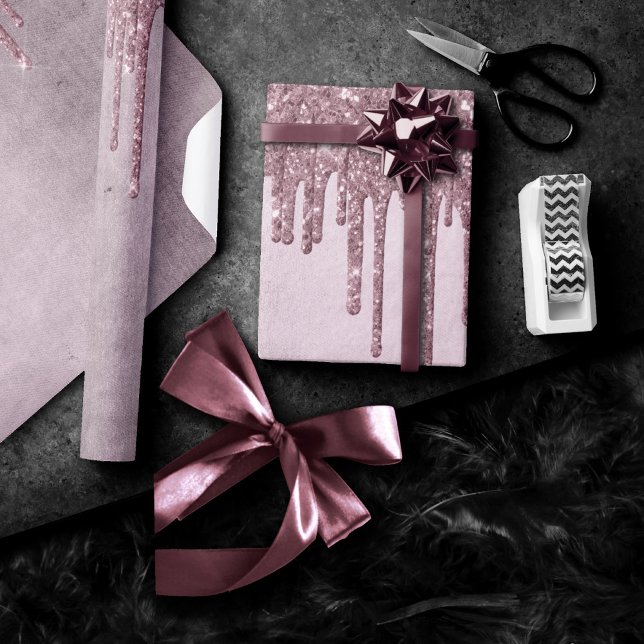Mauve-Glitzer | Dusty Pink Melt Shimmer Geschenkpapier (Von Creator hochgeladen)