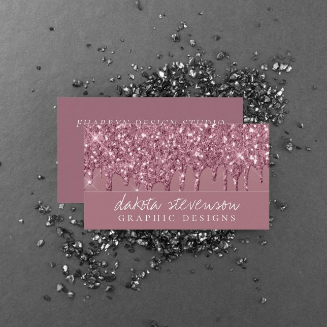 Mauve-Glitzer | Dusty Pink Melt Shimmer Visitenkarte (Von Creator hochgeladen)