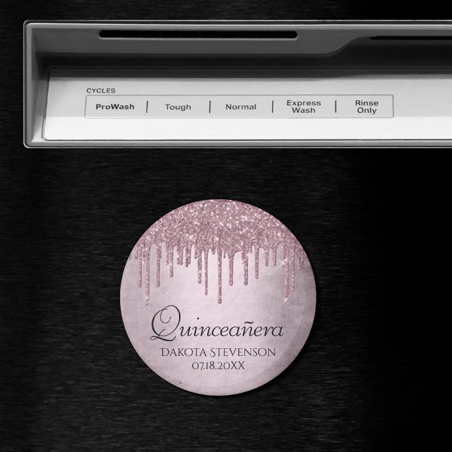 Mauve-Glitzer | Dusty Pink Quinceanera Magnet (Von Creator hochgeladen)
